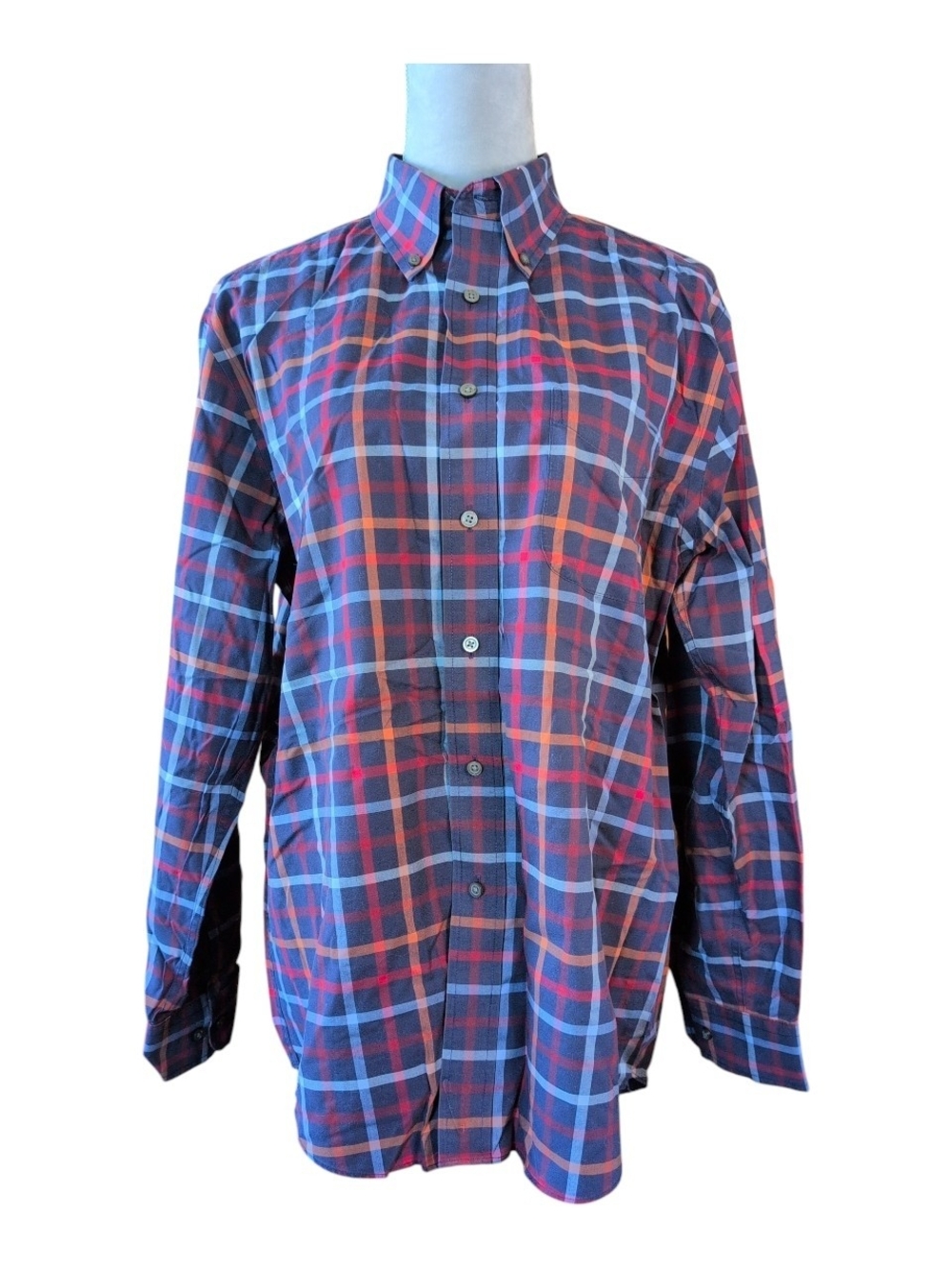 Jos. A. Bank Men's Plaid Button-Down Shirt - Blue & Red